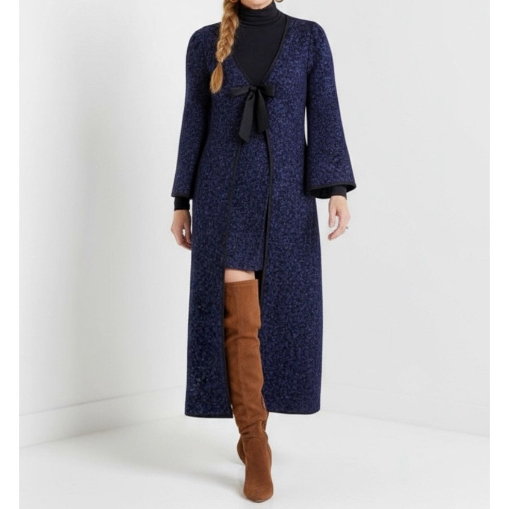 HILL HOUSE Lou Lou Wool-Blend Metallic Tweed Jacket, Midnight, Small